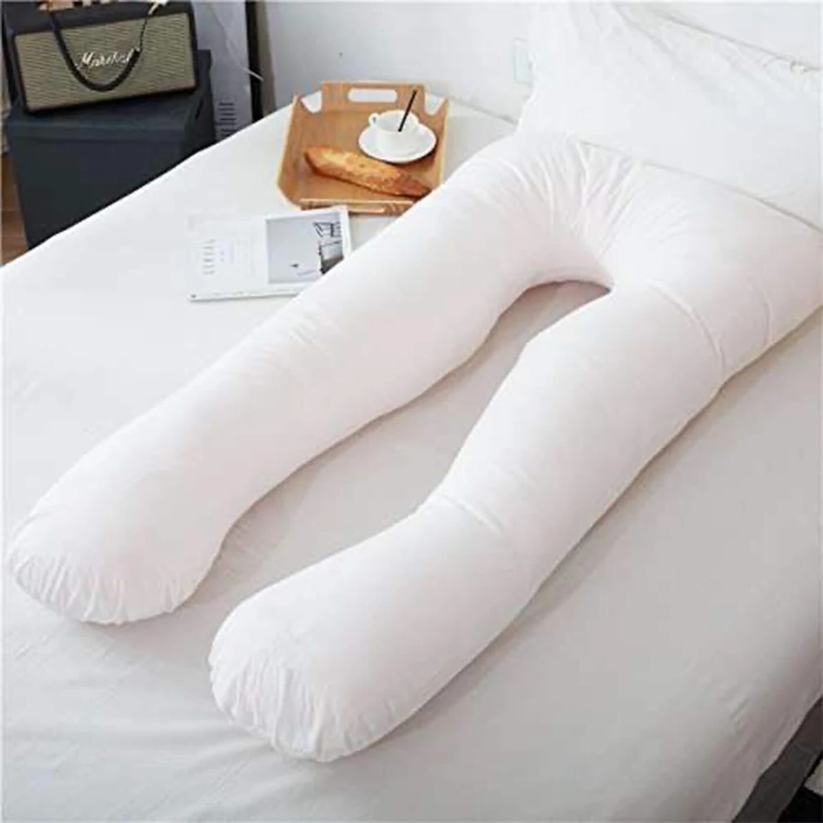 Vital Maternity Pillow U Shaped | Full Body Maternity Cushion with Removable Cover | Back, Belly, Legs & Hip Support for Sleeping | Multi-Purpose Nursing & Relax Pillow for Women|Light Grey